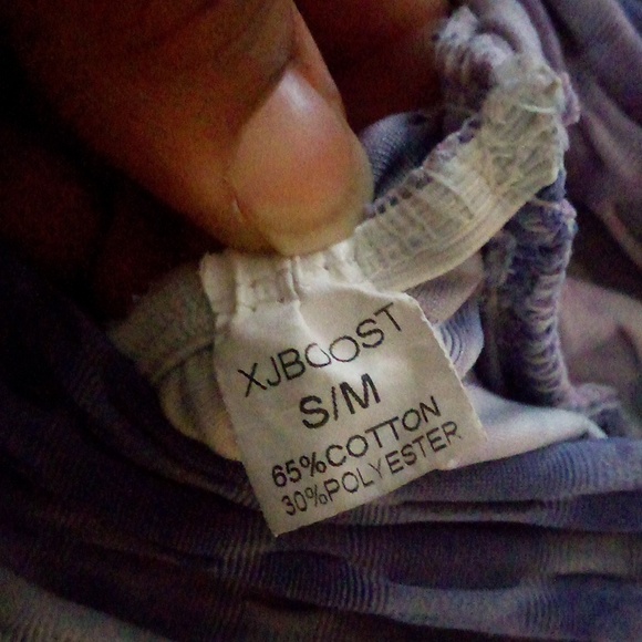 Purple/WHITE "TIKTOK" style elastic waist Capri pants *@Size: S/M *See pics PLZ* - Picture 6 of 6